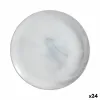 Flat Plate Luminarc Diwali Granit Marb Bicoloured Glass Ø 25 cm (24 Units)
