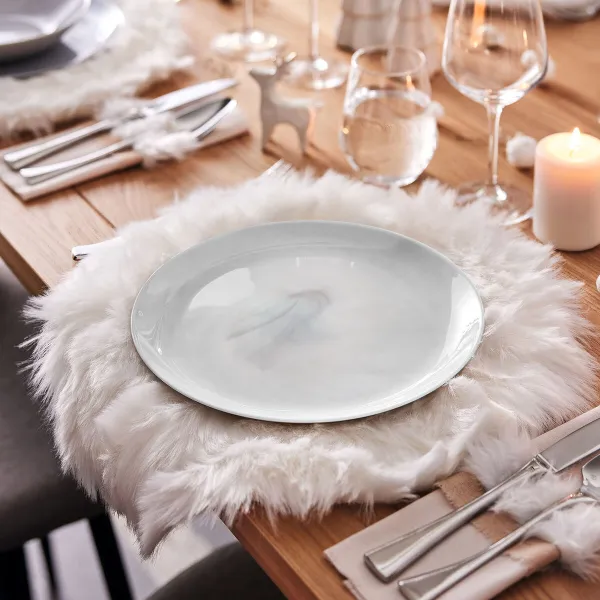 Flat Plate Luminarc Diwali Granit Marb Bicoloured Glass Ø 25 cm (24 Units)