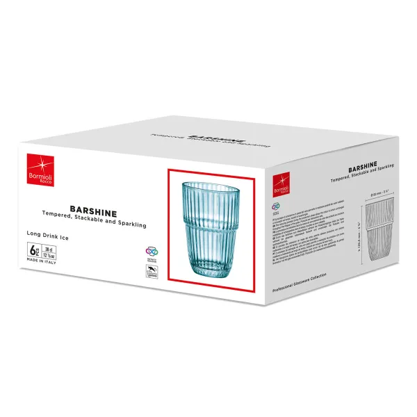 Стакан воды Bormioli Rocco Barshine Синий Cтекло 380 ml (6 штук)