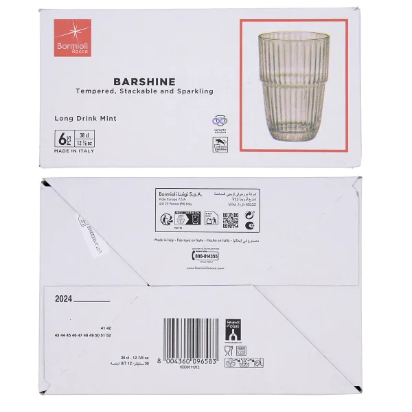 Стакан воды Bormioli Rocco Barshine Зеленый Cтекло 380 ml (6 штук)