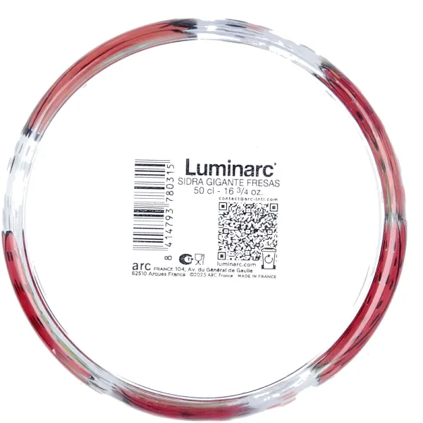 Ūdens glāze Luminarc Fresas Daudzkrāsains Stikls Zemenes 500 ml (6 gb.)