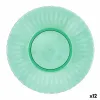 Плоская тарелка Quid Iris Зеленый Пластик Ø 26 cm (12 штук)