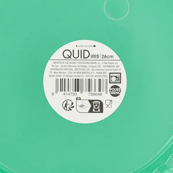 Плоская тарелка Quid Iris Зеленый Пластик Ø 26 cm (12 штук)