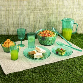Salad Bowl Quid Iris Green Plastic Ø 25 cm (12 Units)