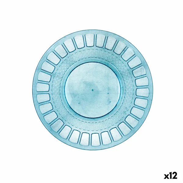 Litteä Lautanen Quid Gaia Turkoosi Muovinen Ø 19 cm (12 osaa)