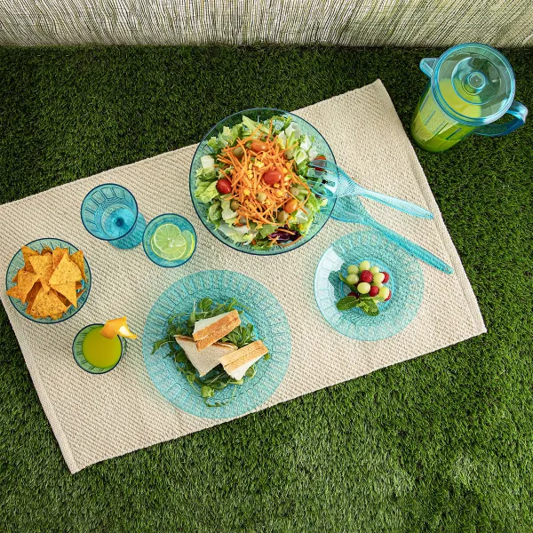 Flat Plate Quid Gaia Turquoise Plastic Ø 19 cm (12 Units)
