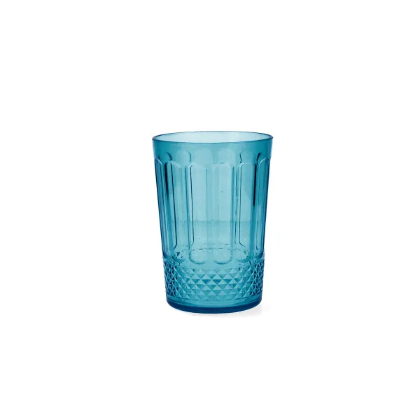 Glass for water Quid Gaia Turquoise Plastic 400 ml (12 Units)