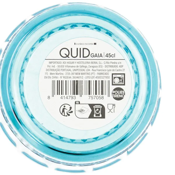 Ūdens glāze Quid Gaia Tirkīzs Plastmasa 400 ml (12 gb.)