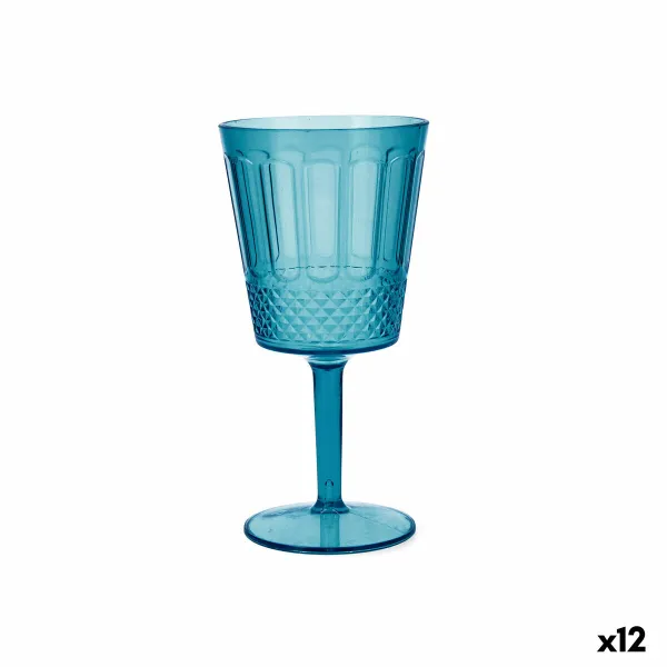Wineglass Quid Gaia Turquoise Plastic 350 ml (12 Units)