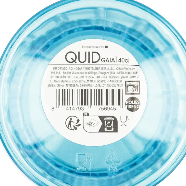 Wineglass Quid Gaia Turquoise Plastic 350 ml (12 Units)