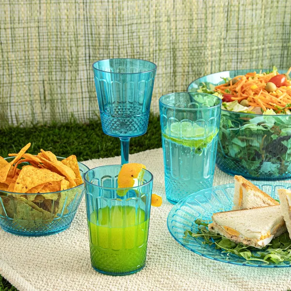Salad Bowl Quid Gaia Turquoise Plastic Ø 25 cm (12 Units)