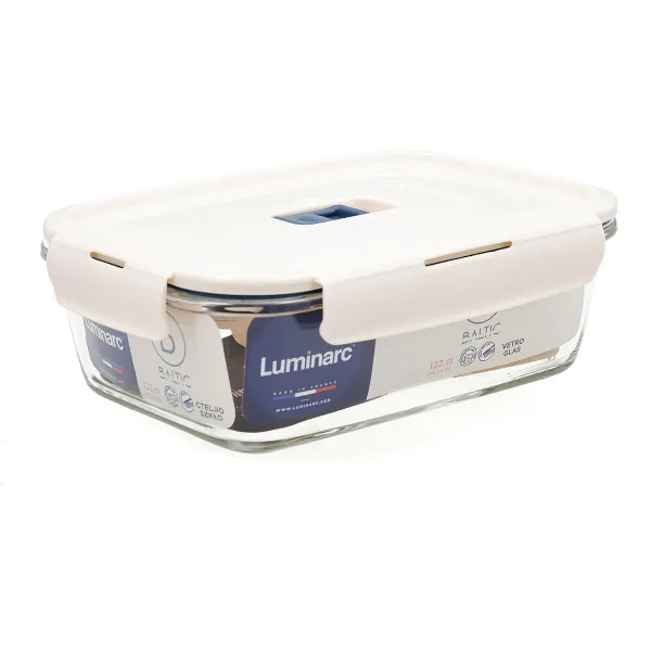 Hermetic Lunch Box Luminarc Baltic Cream Glass 1,22 L (6 Units)