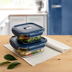 Hermetic Lunch Box Luminarc Baltic Blue Glass 1,22 L (6 Units)