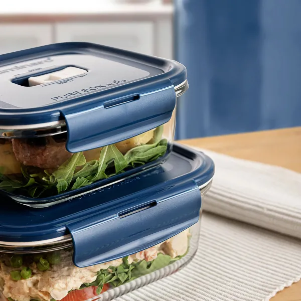 Hermetic Lunch Box Luminarc Baltic Blue Glass 1,22 L (6 Units)