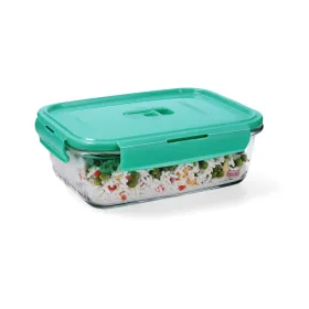 Hermetic Lunch Box Luminarc Turquesa Turquoise Glass 1,22 L (6 Units)