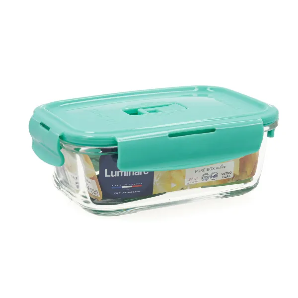 Hermetic Lunch Box Luminarc Turquesa Turquoise Glass 820 ml (6 Units)