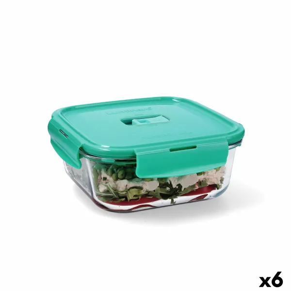 Hermētiska Pusdienu Kastīte Luminarc Turquesa Tirkīzs Stikls 1,22 L (6 gb.)