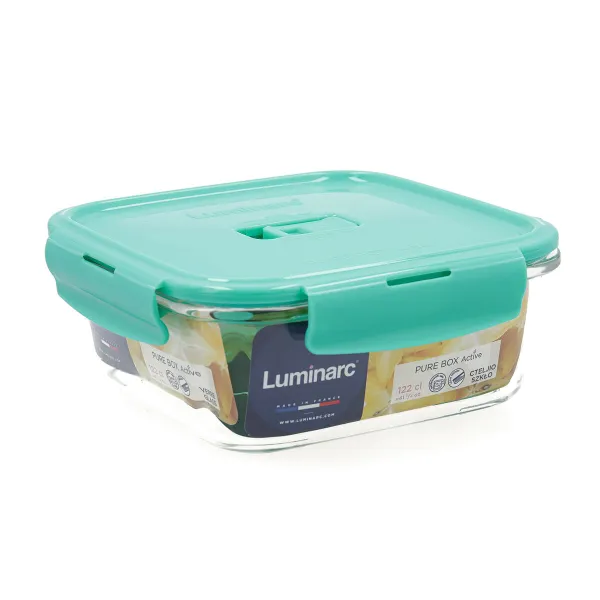 Hermētiska Pusdienu Kastīte Luminarc Turquesa Tirkīzs Stikls 1,22 L (6 gb.)