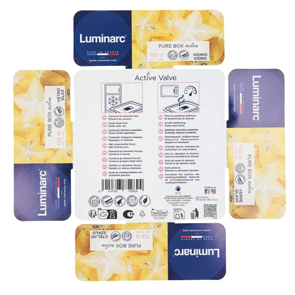 Hermētiska Pusdienu Kastīte Luminarc Turquesa Tirkīzs Stikls 1,22 L (6 gb.)