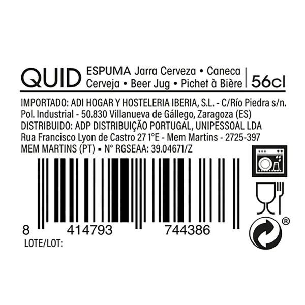 Пивная кружка Quid Espuma Прозрачный Cтекло 560 ml (6 штук)
