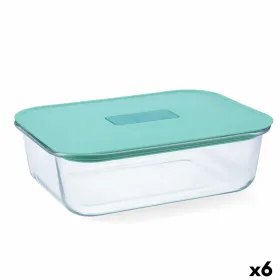 Hermetic Lunch Box Luminarc Joy Blue Glass 1,5 L (6 Units)