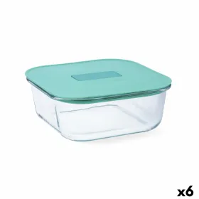 Hermetic Lunch Box Luminarc Joy Blue Glass 1,1 L (6 Units)