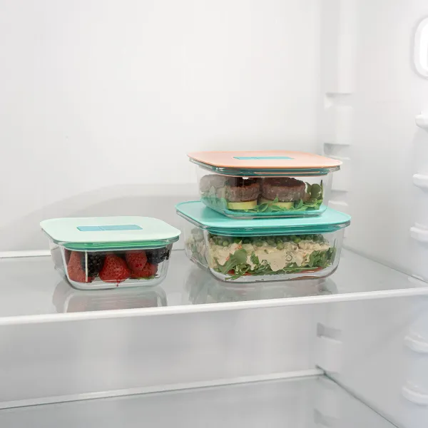 Hermetic Lunch Box Luminarc Joy Blue Glass 1,1 L (6 Units)