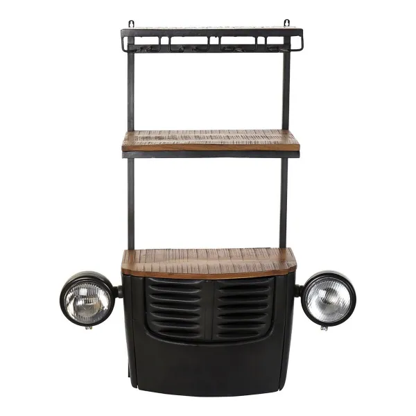 pudeļu statīvs DKD Home Decor Automobilis Akācija Dzelzs Tumši pelēks (83 x 30 x 104 cm)