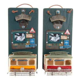 Открывалка для бутылок DKD Home Decor Self Serve Деревянный Металл (2 pcs) (26 x 12 x 9 cm)