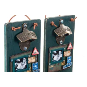 Pudeļu attaisāmais DKD Home Decor Self Serve Koks Metāls (2 pcs) (26 x 12 x 9 cm)