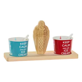 Lasisetti DKD Home Decor Monivärinen Keraminen Mäntypuu