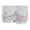 Tin DKD Home Decor Dolomite Blue Multicolour Light Pink Mediterranean 15 x 15 x 22 cm (2 Units)
