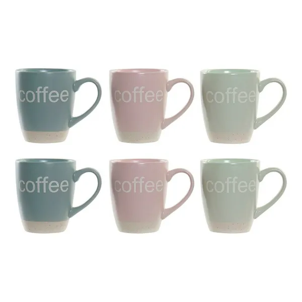 Krūze DKD Home Decor Daudzkrāsains Zils Rozā Kaučuka koks Zaļš Keramika 160 ml (3 gb.) (7 pcs)