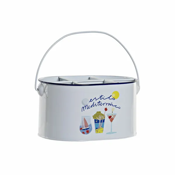 Jääkulho DKD Home Decor Valkoinen Monivärinen Metalli 24,5 x 17 x 13 cm