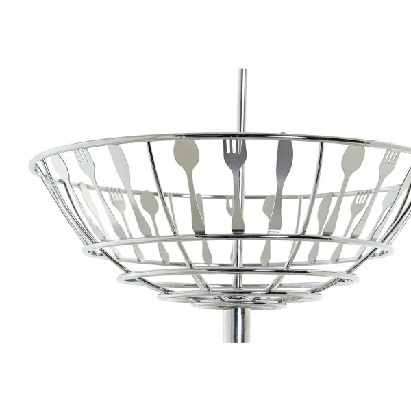 Hedelmäkulho DKD Home Decor Hopeinen Metalli Muovinen 28 x 28 x 40 cm