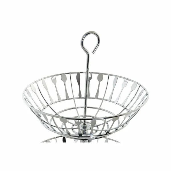 Hedelmäkulho DKD Home Decor Hopeinen Metalli Muovinen 28 x 28 x 40 cm