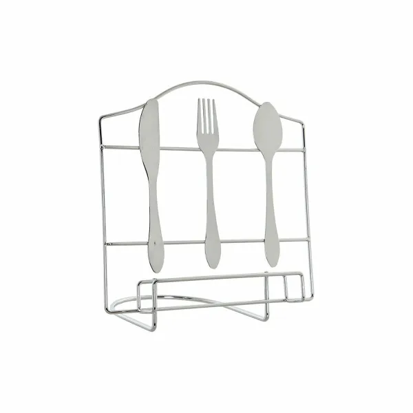 Teline DKD Home Decor Aterinta Hopeinen Metalli Muovinen 23 x 15 x 22 cm