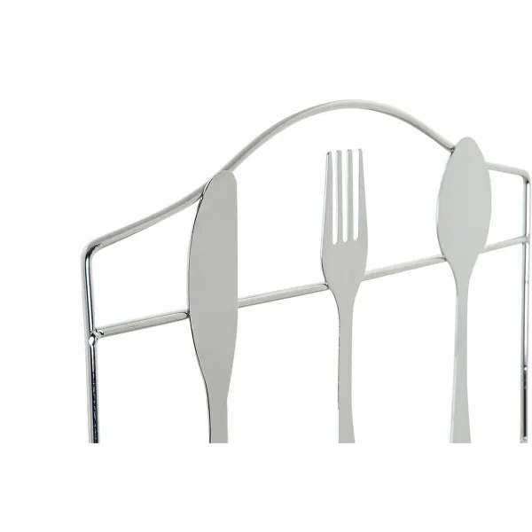 Teline DKD Home Decor Aterinta Hopeinen Metalli Muovinen 23 x 15 x 22 cm