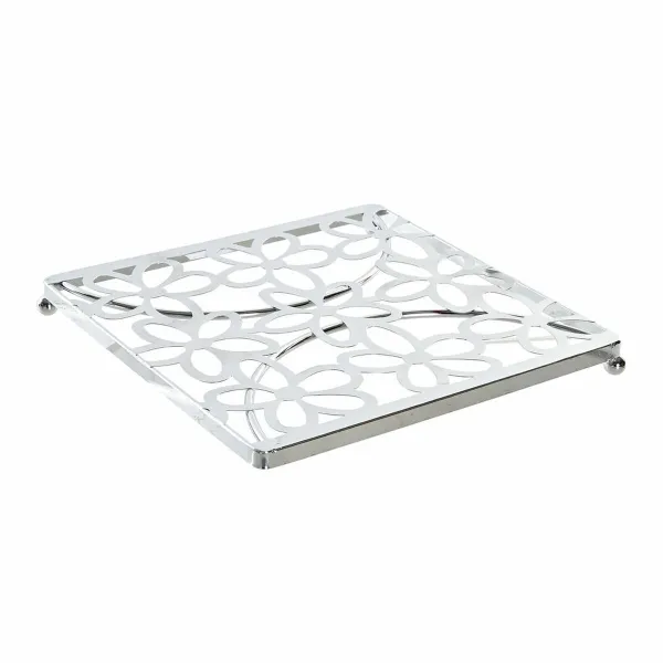 Подставка под горячее DKD Home Decor Серебристый Металл Пластик 18 x 18 x 1,5 cm