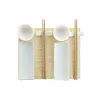 Sushi Set DKD Home Decor Bamboo Stoneware White Natural Oriental 28,5 x 19,5 x 3,3 cm (9 Pieces) (28,5 x 19,5 x 3,3 cm)