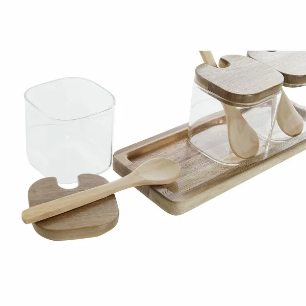 3 indeliai DKD Home Decor Spalvotas Skaidrus Natūralus 150 ml 20,5 x 8 x 1,5 cm