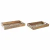 Set of trays DKD Home Decor 2 Units Brown Dark brown Mango wood (2 Units)