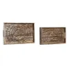 Набор подносов DKD Home Decor 2 штук Коричневый Темно-коричневый Древесина манго (2 штук)