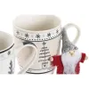 Mug DKD Home Decor Pink Black Bone China Porcelain (360 ml) (2 Units)