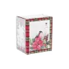 Puodelis su sieteliu DKD Home Decor Paukštis Stiklas Porcelianas Raudona (300 ml) (2 vnt.)
