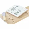 Rinkinys užkandžiams DKD Home Decor Balta Žalia Bambukas Keramikos dirbinys (21,5 x 11,8 x 1,5 cm)