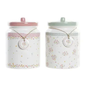 Alavas DKD Home Decor Žalia Rožinė Gingham 15,5 x 15,5 x 21 cm (2 vnt.)