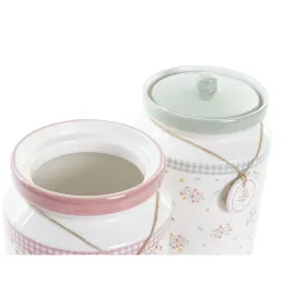 Alavas DKD Home Decor Žalia Rožinė Gingham 15,5 x 15,5 x 21 cm (2 vnt.)