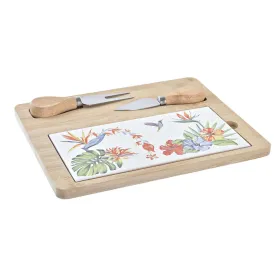 Siera dēlītis DKD Home Decor Bambuss Keramika 24,5 x 20 x 1,2 cm (4 gb.)