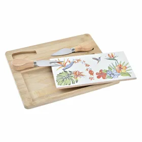 Daska za Sir DKD Home Decor Bambus Keraamika 24,5 x 20 x 1,2 cm (4 Ühikut)